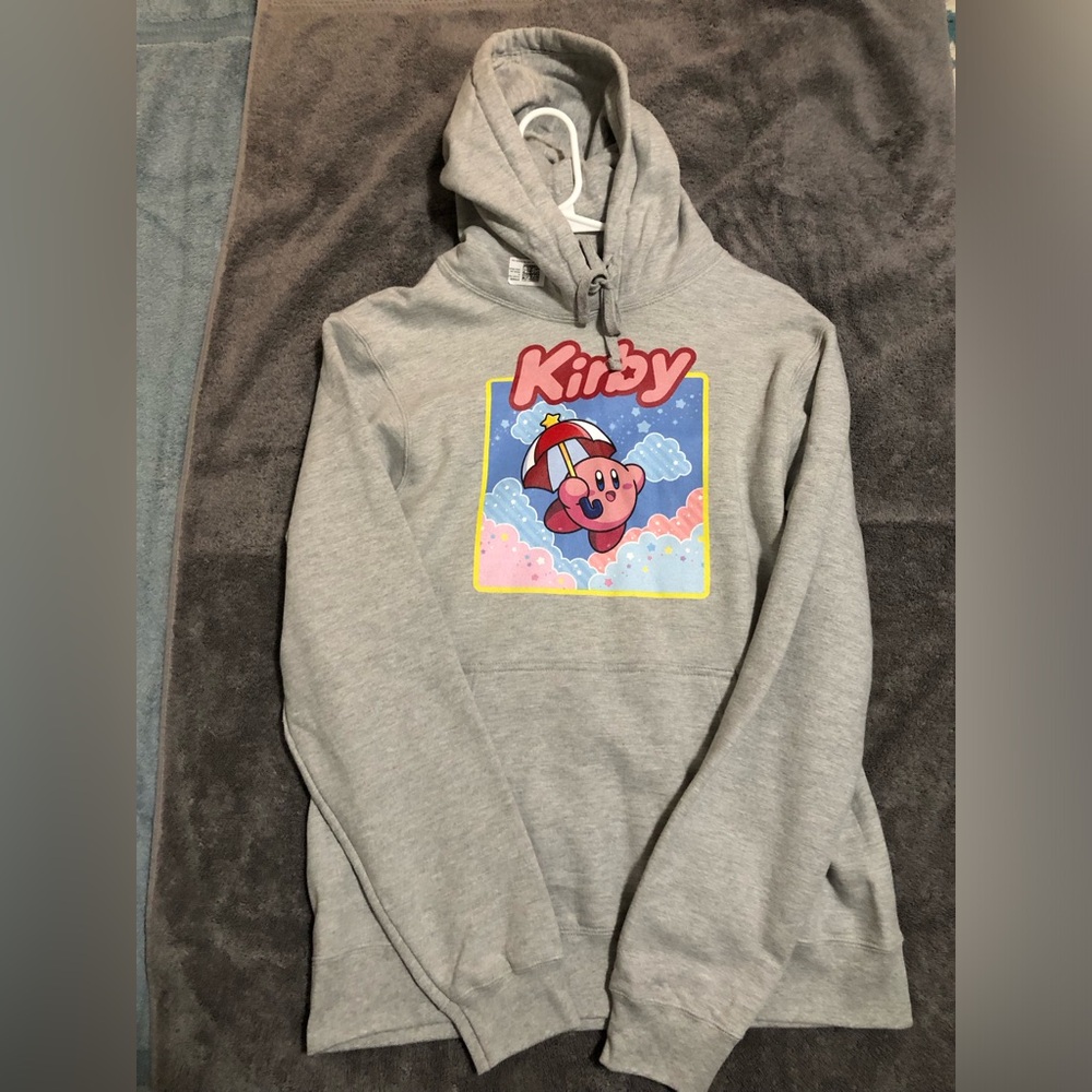 Kirby Heather Gray Men’s Hoodie Sweatshirt Size Medium
